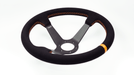 Grip Royal Club Solid 350mm Deep Dish Steering Wheel w/ Black Suede Grip, Orange Stitching, and Orange TDC Stripe - GRSW - CLUBSOL - S - BKOR - TDCOR - Subimods.com