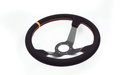 Grip Royal Club Solid 350mm Deep Dish Steering Wheel w/ Black Suede Grip, Orange Stitching, and Orange TDC Stripe - GRSW - CLUBSOL - S - BKOR - TDCOR - Subimods.com