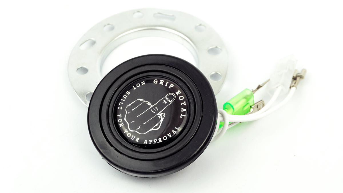 Grip Royal Horn Button MIddle Finger Silver - HORN - FINGER - SILVER - Subimods.com