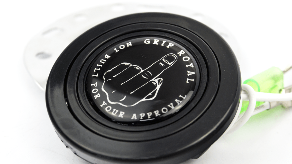 Grip Royal Horn Button MIddle Finger Silver - HORN - FINGER - SILVER - Subimods.com