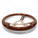 Grip Royal Penny 350mm Deep Dish Steering Wheel w/ Woodgrain Grip and Copper Chrome Center - GRSW - WD - PENNY - Subimods.com