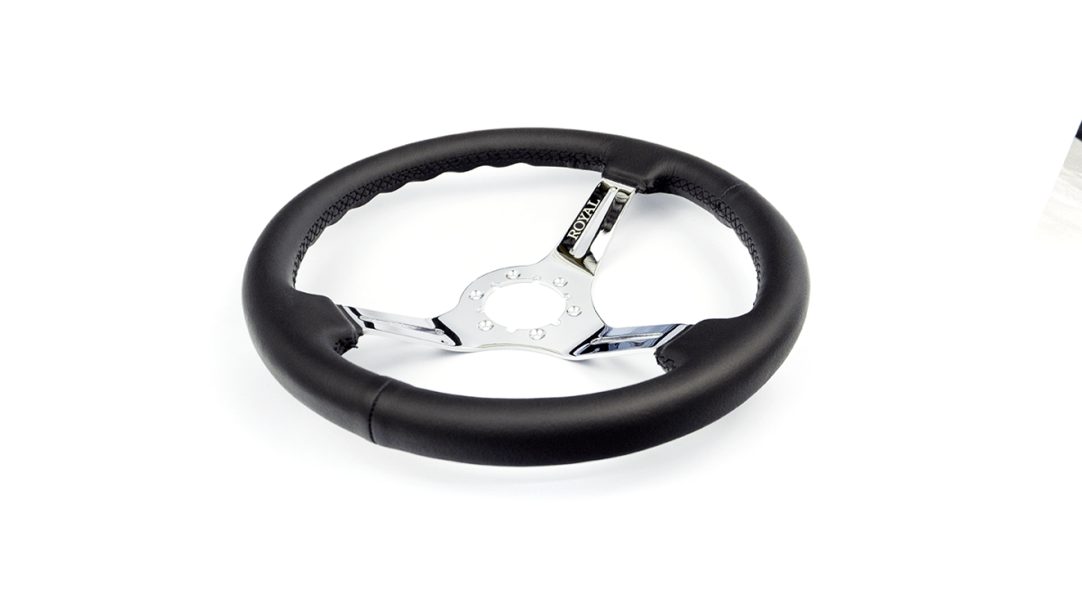 Grip Royal Sleek 350mm Deep Dish Steering Wheel w/ Leather Grip - GRSW - SLEEK - Subimods.com