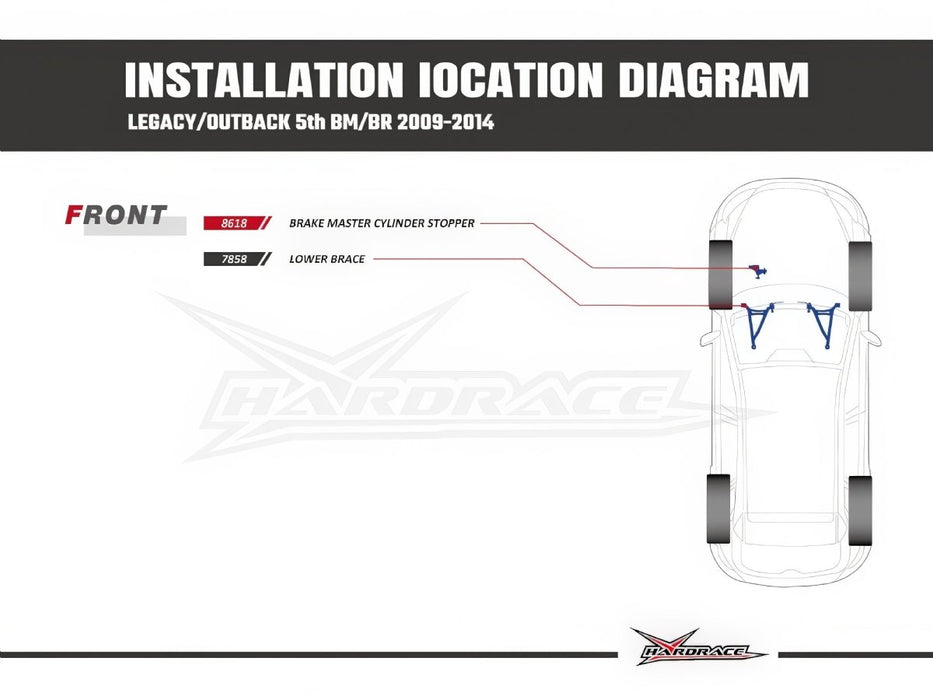 Hardrace Brake Master Cylinder Stopper LHD 2009-2014 Legacy/Outback - HR-8618 - Subimods.com