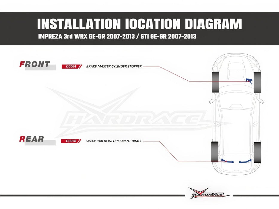 Hardrace Brake Master Cylinder Stopper RHD 2006-2013 WRX / 2008-2013 STI - HR-Q0064 - Subimods.com