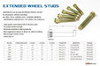 Hardrace Extended Wheel Stud 2002-2007 WRX/STI / 2022-2026 WRX - HR-7618 - Subimods.com
