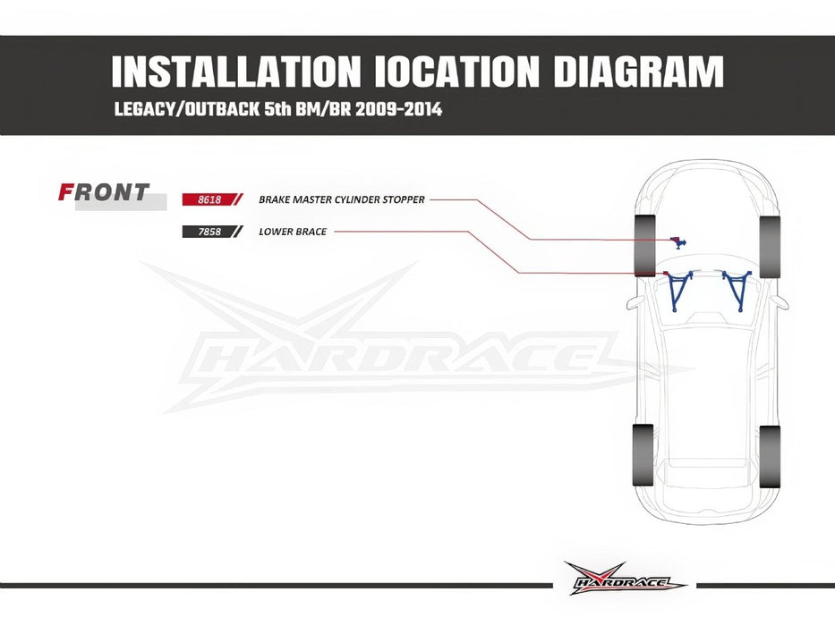 Hardrace Front Lower Brace 2009-2014 Legacy/Outback - HR-7858 - Subimods.com