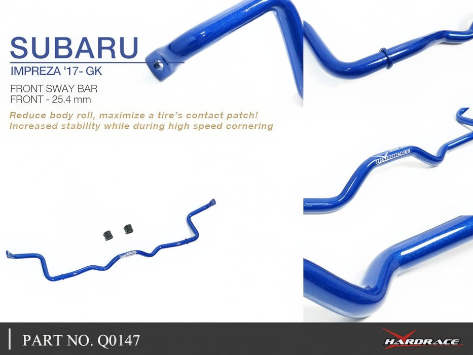 Hardrace Front Swaybar 25.4mm 2017-2023 Impreza / 2022-2026 WRX - HR-Q0147 - Subimods.com