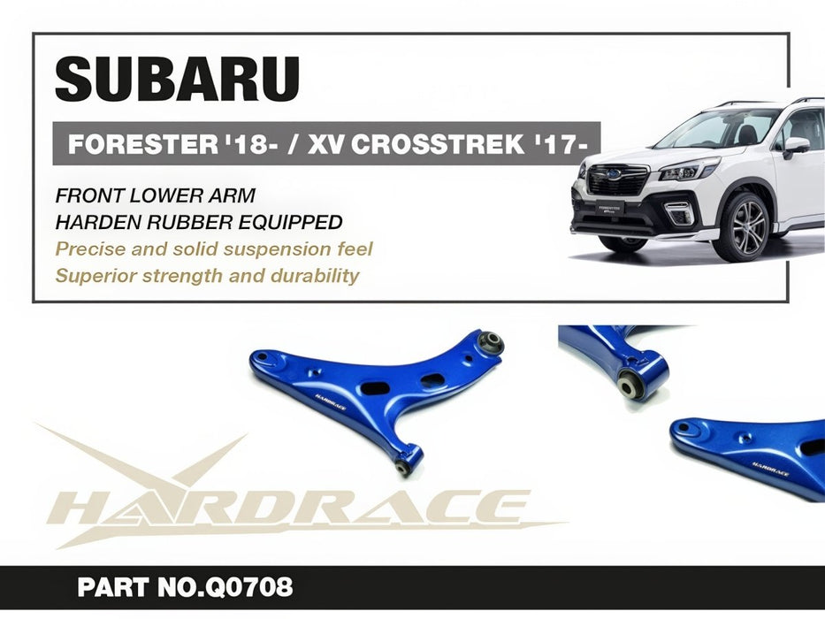 Hardrace Hardened Rubber Front Lower Arm 2017-2026 Crosstrek / 2018-2026 Forester - HR-Q0708 - Subimods.com