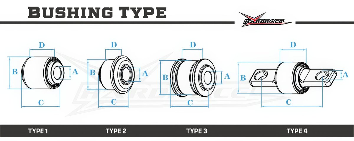 Hardrace Hardened Rubber Front Lower Arm Bushing Big 1998-2008 Forester - HR-6637 - Subimods.com