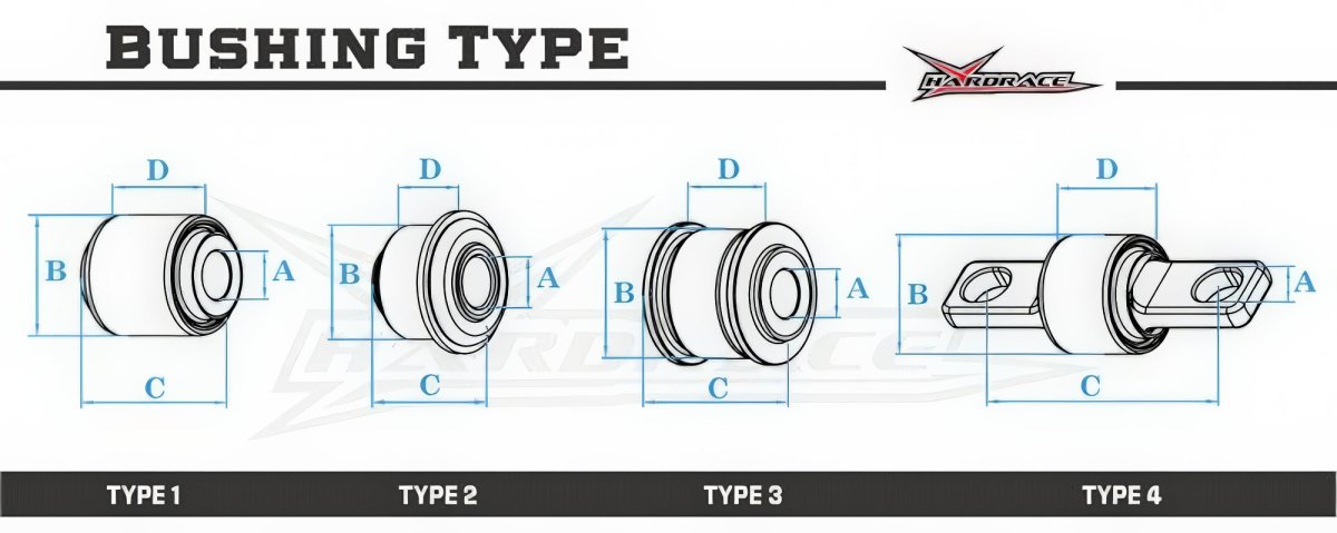 Hardrace Hardened Rubber Front Lower Arm Bushing Rear 2014-2020 Legacy/Outback - HR-Q1389 - Subimods.com
