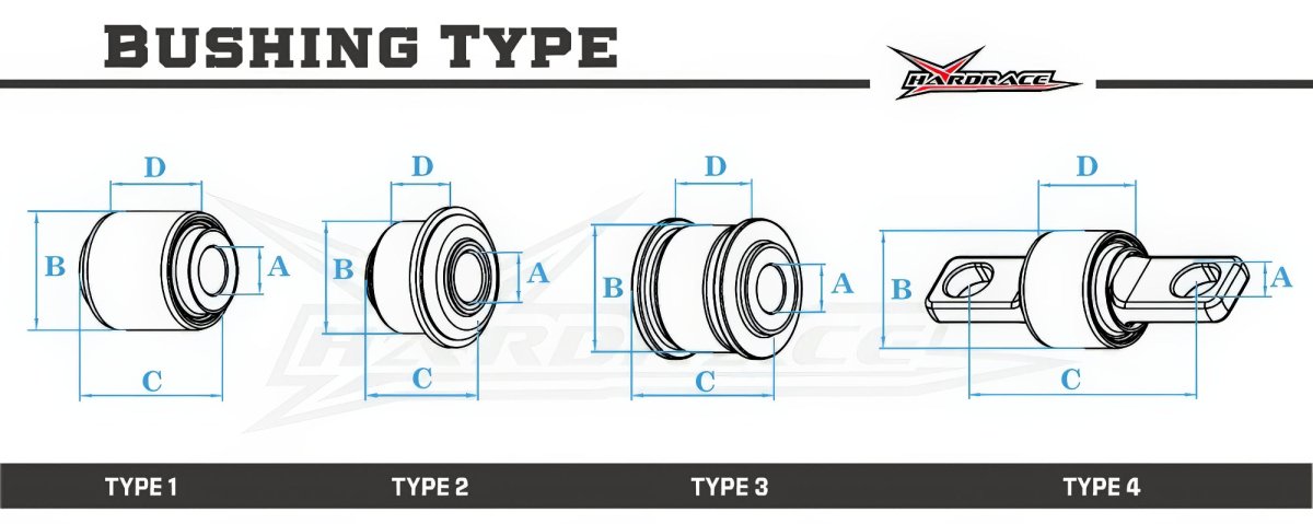 Hardrace Hardened Rubber Rear Diff Support Member Bushing 1998-2008 Forester - HR-6599 - Subimods.com