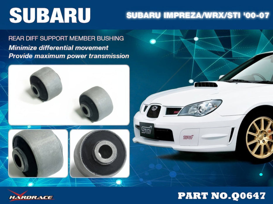 Hardrace Hardened Rubber Rear Diff Support Member Bushing 2002-2007 WRX/STI - HR-Q0647 - Subimods.com