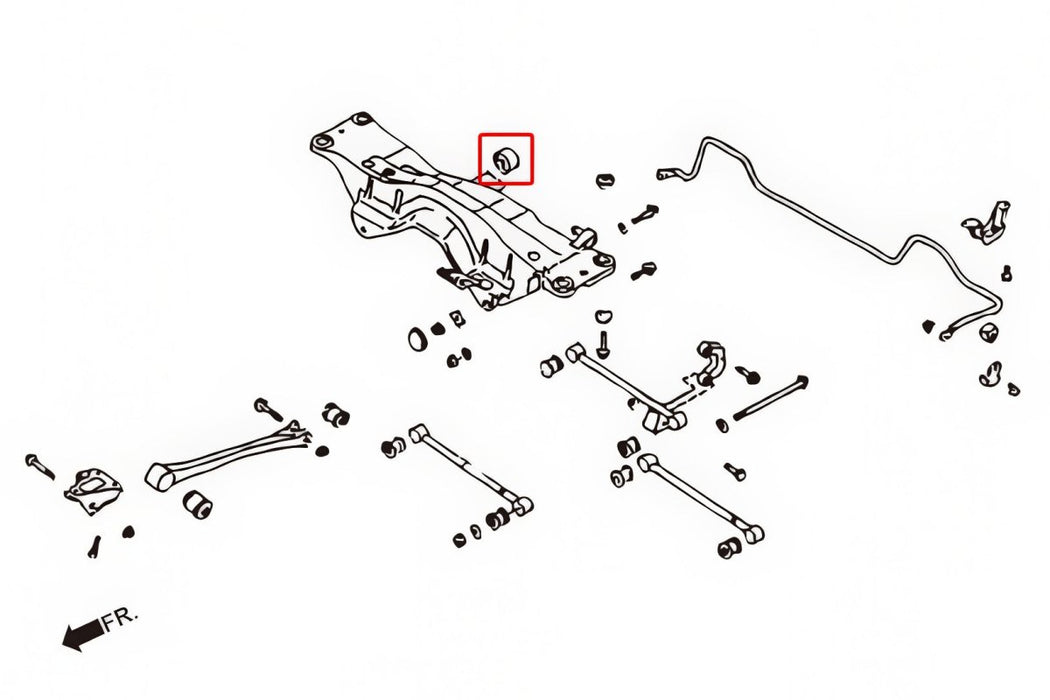 Hardrace Hardened Rubber Rear Differential To Subframe Bushing 1995-1998 Legacy / 1996-1998 Outback / 1998-2008 Forester - HR-6955 - Subimods.com