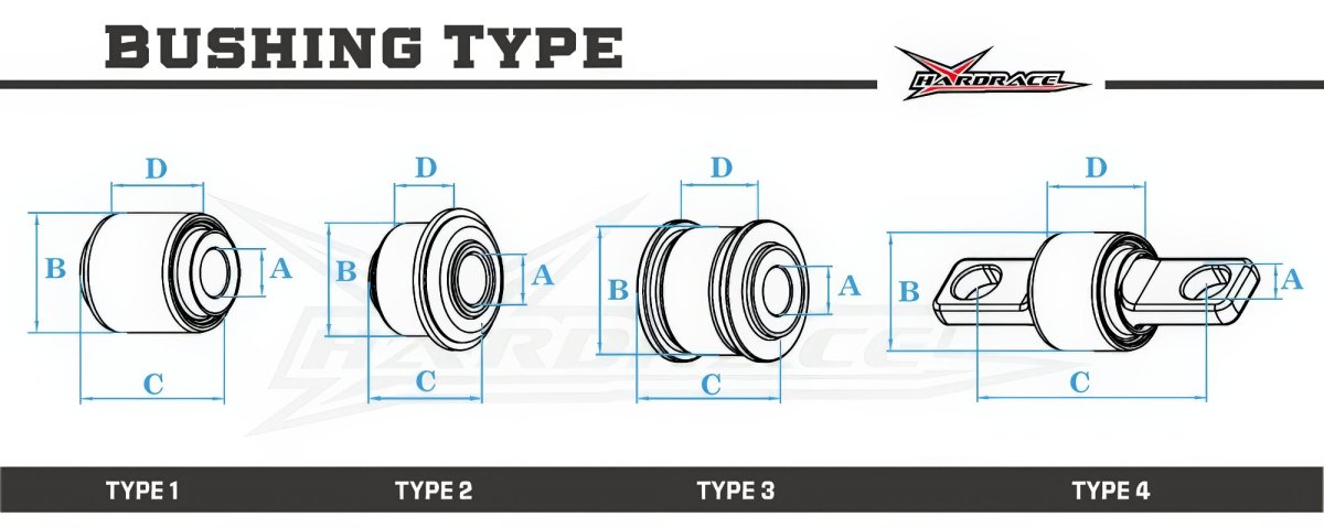 Hardrace Hardened Rubber Rear Knuckle Bushing Fits Most Subaru Models - HR-6156 - Subimods.com