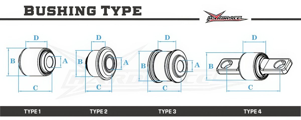 Hardrace Hardened Rubber Rear Knuckle Bushing Lower Arm Side 2006-2013 WRX / 2008-2013 Forester / 2009-2014 Legacy/Outback - HR-Q0914 - Subimods.com