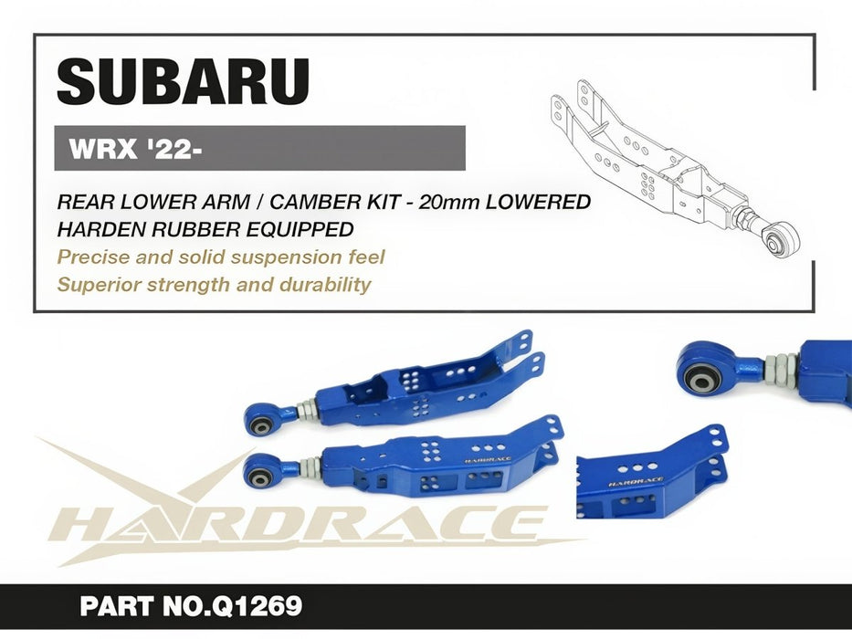 Hardrace Hardened Rubber Rear Lower Arm/Camber Kit for Extreme Lowering Fits Most Subaru Models - HR-Q1269 - Subimods.com