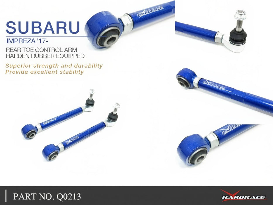 Hardrace Hardened Rubber Rear Toe Control Arm 2017-2026 Impreza/Crosstrek / 2018-2026 Forester / 2022-2026 WRX - HR-Q0213 - Subimods.com