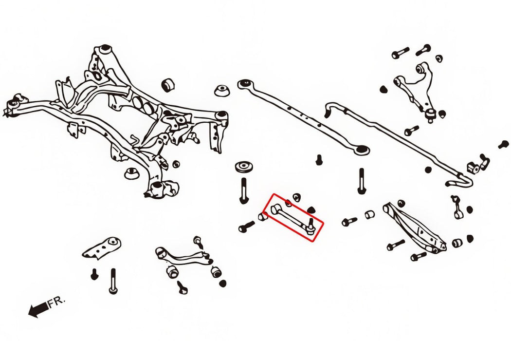 Hardrace Hardened Rubber Rear Toe Control Arm Fits Most Subaru Models - HR-7495 - Subimods.com