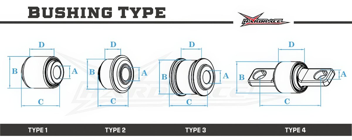 Hardrace Hardened Rubber Rear Trailing Arm Bushing 1995-2008 - HR-6147 - Subimods.com