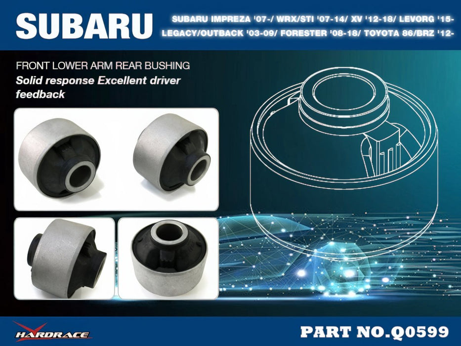 Hardrace Hardened Rubber Street Front Lower Arm Bushing Big Fits Most Subaru Models - HR-Q0599 - Subimods.com