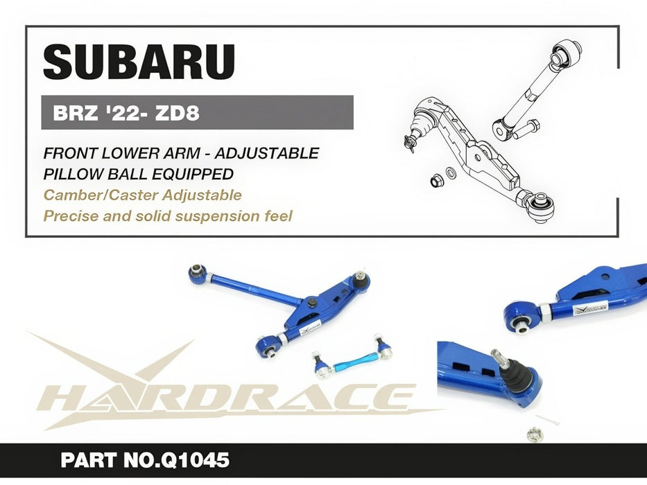 Hardrace Pillow Ball Front Lower Adjustable Arm with RC Ball Joint 2022-2026 BRZ - HR-Q1045 - Subimods.com