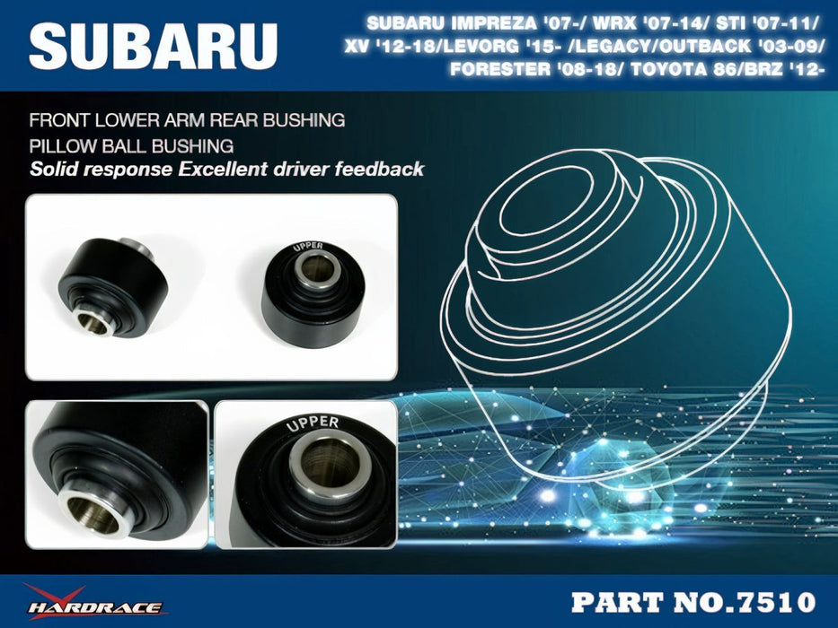 Hardrace Pillow Ball Front Lower Arm Bushing Big Fits Most Subaru Models - HR-7510 - Subimods.com