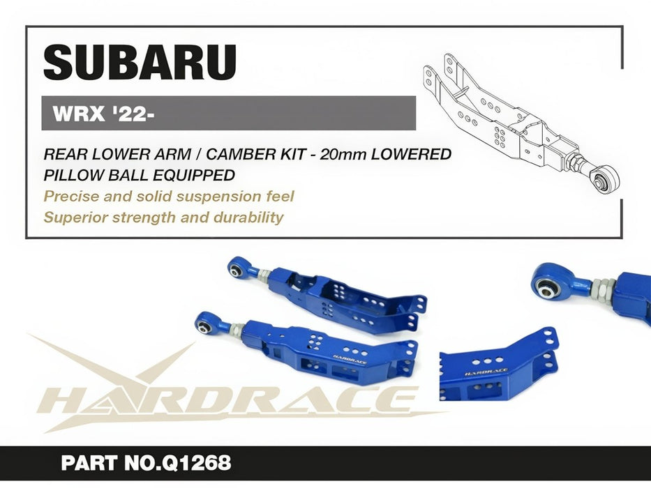 Hardrace Pillow Ball Rear Lower Arm/Camber Kit for Extreme Lowering Fits Most Subaru Models - HR-Q1268 - Subimods.com