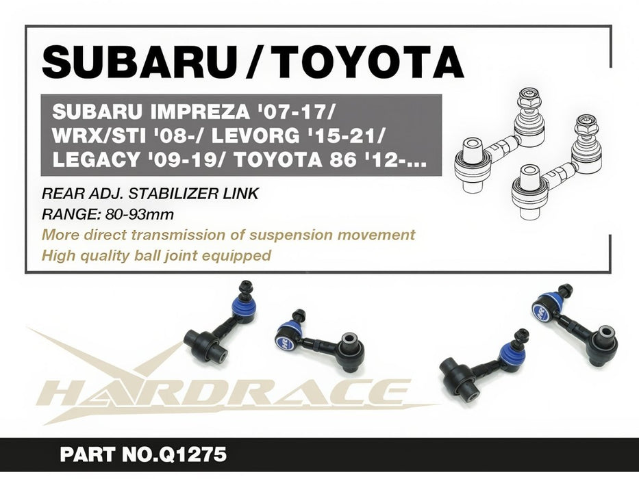 Hardrace Rear Adjustable Stabilizer Link Fits Most Subaru Models - HR-Q1275 - Subimods.com
