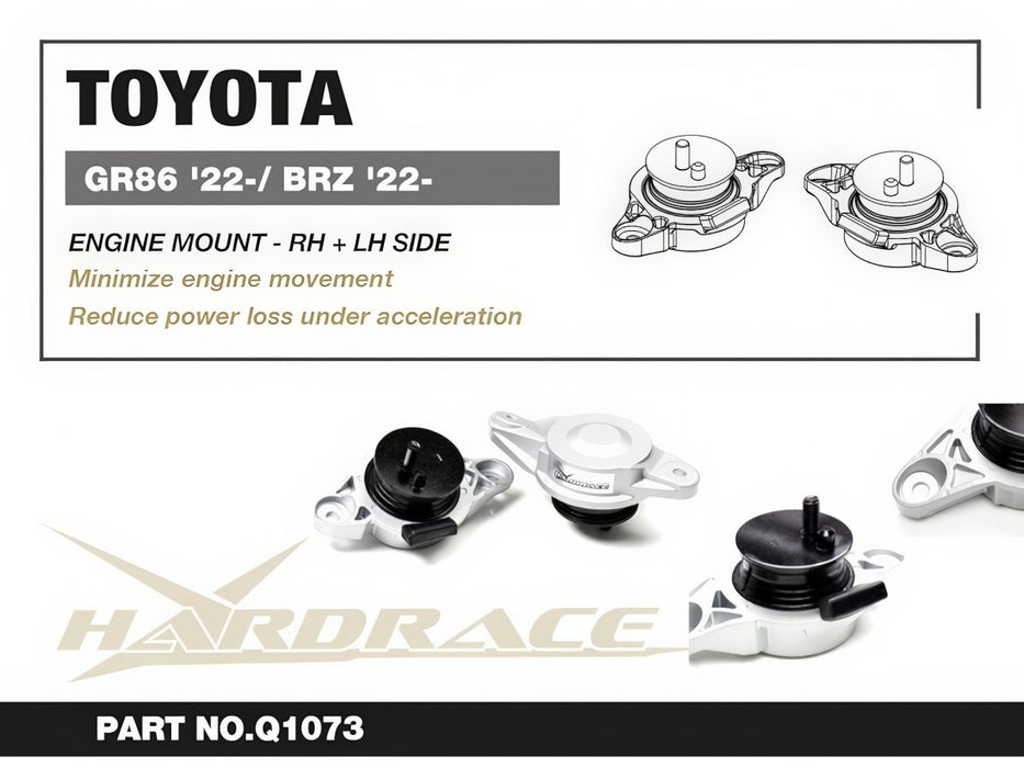 Hardrace Right + Left Side Engine Mount 2022-2023 GT86 / 2022-2026 WRX/BRZ/GR86 - HR-Q1073 - Subimods.com