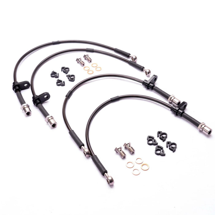 HEL Performance Stainless Steel Brake Line Kit Black Carbon Fiber 2008 - 2014 STI - HEL - SUB - 4 - 015 - CF - Subimods.com