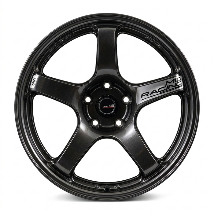 MID Racing R50 EVO Black Metallic 18x9.5 5x114.3 +38mm Offset 2015-2026 WRX / 2011-2021 STI