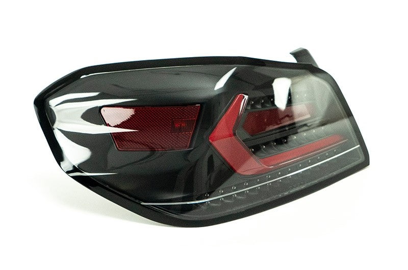 OLM Evolution Tail Lights Clear Lens, Black Base, Red Bar 2015-2021 WRX / STI
