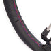 HKS Direct Fit Steering Wheel Black Smooth Leather w/ Perforated Grip, Oil Slick Stitching, and Embroidered HKS Logo 2015 - 2021 WRX / 2015 - 2021 STI - 51999-AF002 - Subimods.com