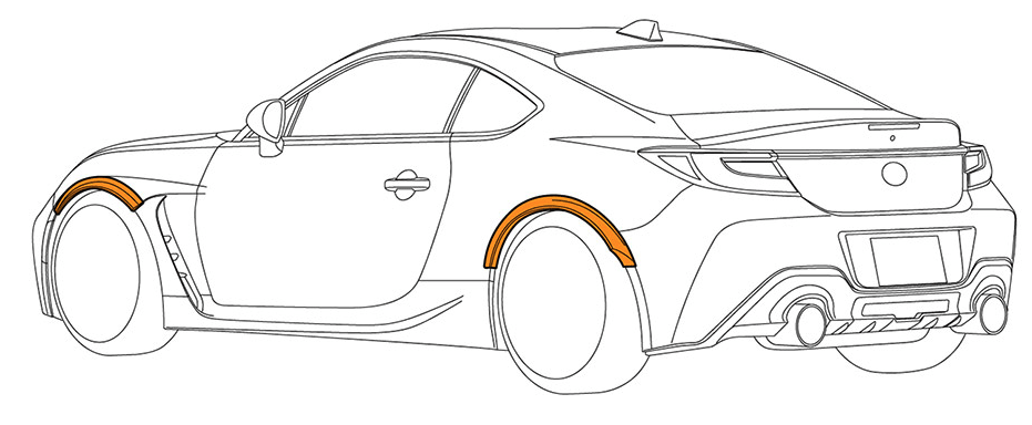HKS Fender Molding Kit 2022 - 2024 BRZ / 2022 - 2024 GR86 - 53004-AT042 - Subimods.com