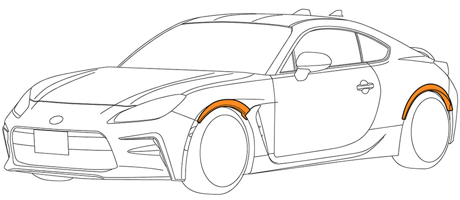 HKS Fender Molding Kit 2022 - 2024 BRZ / 2022 - 2024 GR86 - 53004-AT042 - Subimods.com