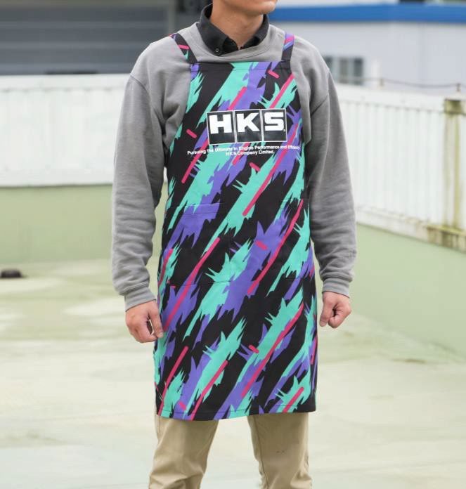 エプロン・三角巾 HKS APRON OILCOLOR 51007-AK672 HKS Shop Apron with Oil Color Design for Subaru Garage Work
