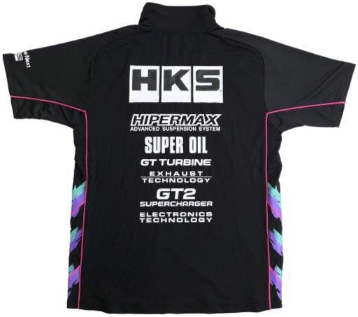 HKS Team Half Zip Polo Shirt 2025 Series Black - 51007 - AK697 - Subimods.com