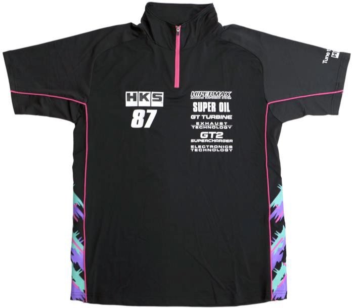 HKS Team Half Zip Polo Shirt 2025 Series Black - 51007 - AK697 - Subimods.com