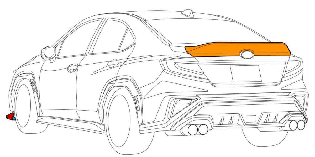 HKS Type - S Ducktail Spoiler 2022 - 2026 WRX - 53004-AF005 - Subimods.com