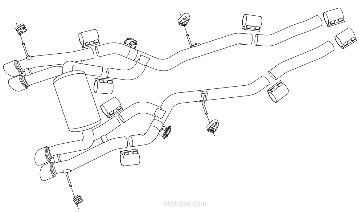 HKStudie Catback Exhaust 2021 - 2025 BMW M3/M4 - HKSTUDIE - EX001 - Subimods.com