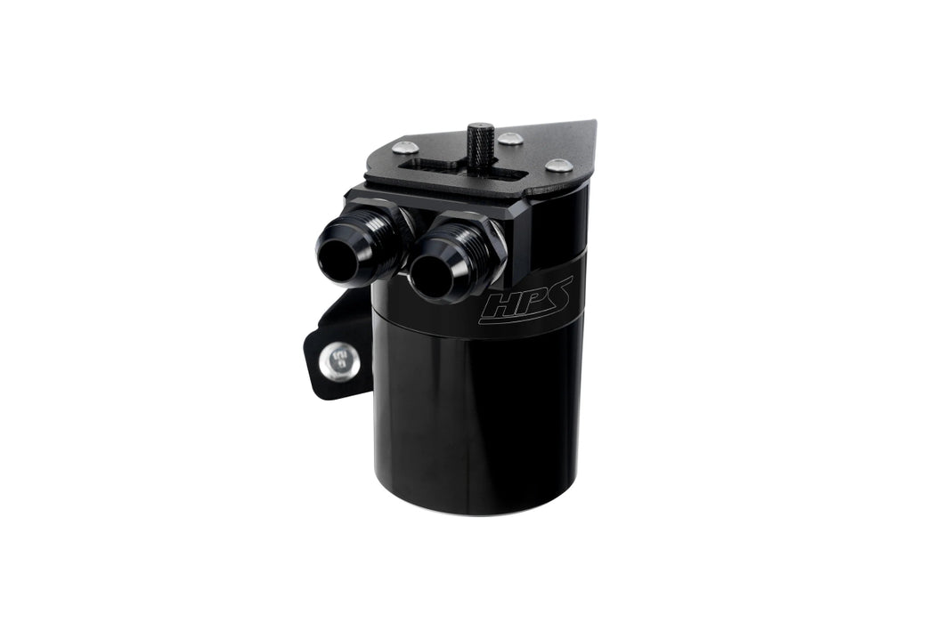 HPS Performance Aluminum Oil Catch Can Kit Black w/ Black Accent 2013 - 2020 BRZ / 2013 - 2016 FR - S / 2017 - 2020 GT86 - 860 - 030WB - Subimods.com