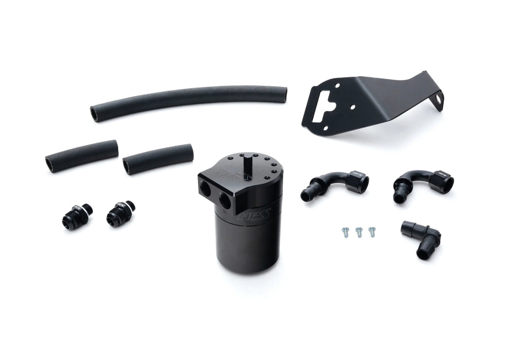 HPS Performance Aluminum Oil Catch Can Kit Black w/ Black Accent 2022 - 2025 BRZ / 2022 - 2025 GR86 - 860 - 026WB - Subimods.com