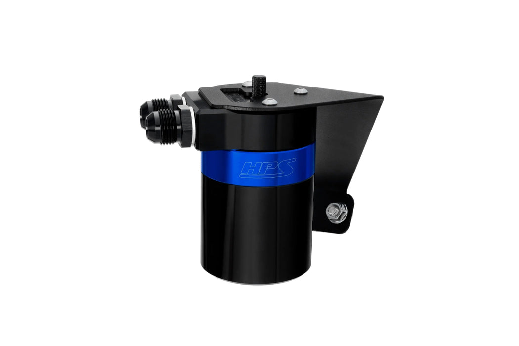 HPS Performance Aluminum Oil Catch Can Kit Black w/ Blue Accent 2013 - 2020 BRZ / 2013 - 2016 FR - S / 2017 - 2020 GT86 - 860 - 030BL - Subimods.com