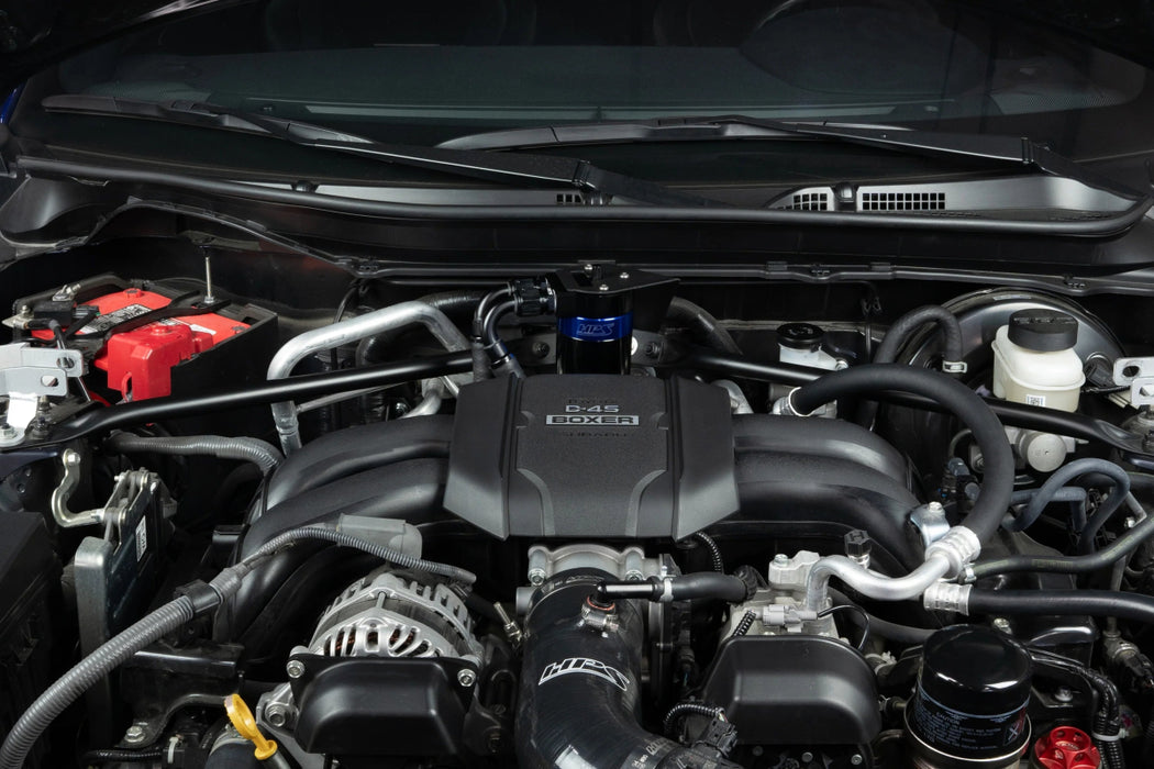 HPS Performance Aluminum Oil Catch Can Kit Black w/ Blue Accent 2022 - 2025 BRZ / 2022 - 2025 GR86 - 860 - 026BL - Subimods.com