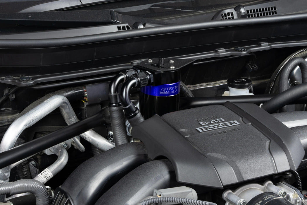 HPS Performance Aluminum Oil Catch Can Kit Black w/ Blue Accent 2022 - 2025 BRZ / 2022 - 2025 GR86 - 860 - 026BL - Subimods.com