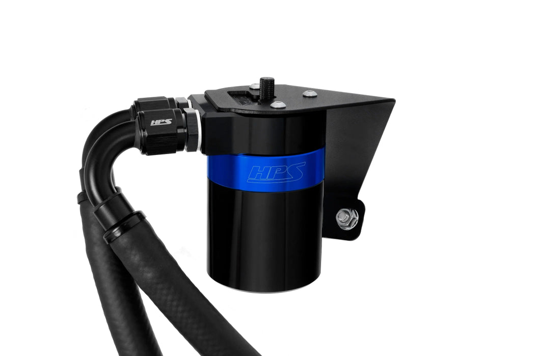 HPS Performance Aluminum Oil Catch Can Kit Black w/ Blue Accent 2022 - 2025 BRZ / 2022 - 2025 GR86 - 860 - 026BL - Subimods.com