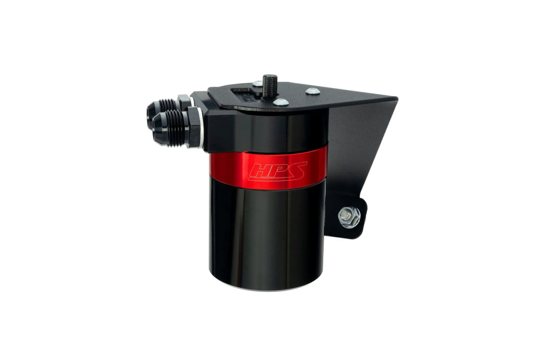 HPS Performance Aluminum Oil Catch Can Kit Black w/ Red Accent 2013 - 2020 BRZ / 2013 - 2016 FR - S / 2017 - 2020 GT86 - 860 - 030 - Subimods.com