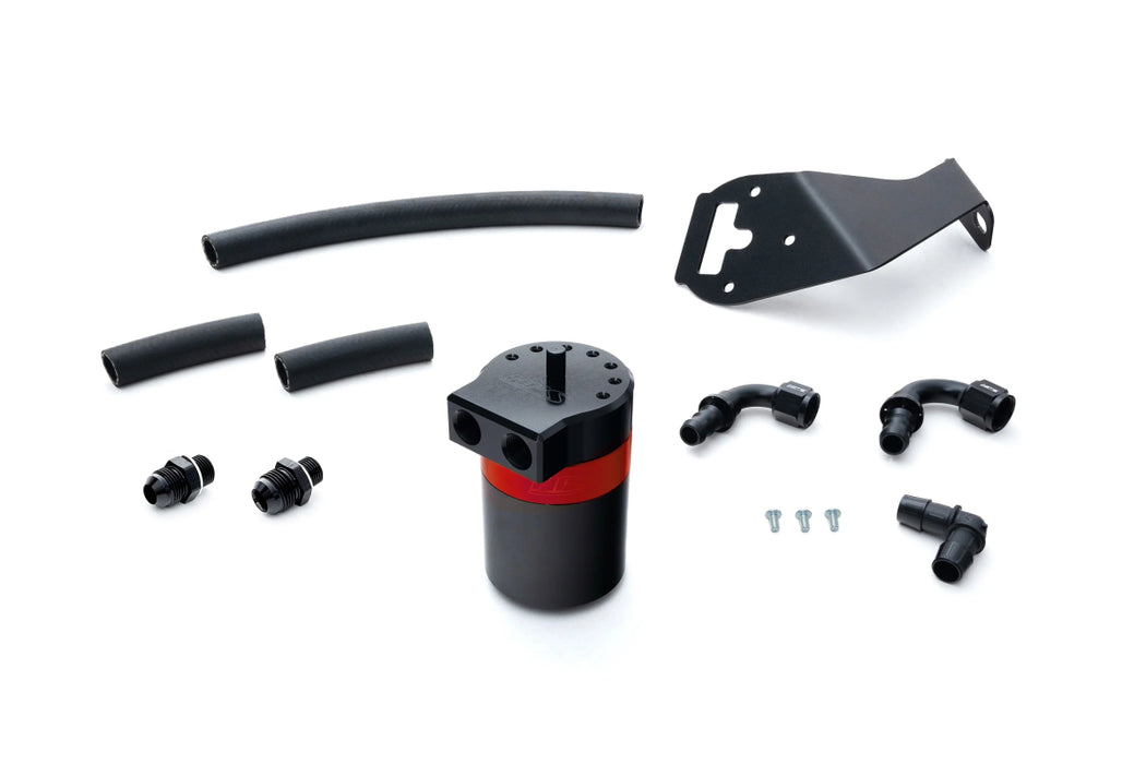 HPS Performance Aluminum Oil Catch Can Kit Black w/ Red Accent 2013 - 2020 BRZ / 2013 - 2016 FR - S / 2017 - 2020 GT86 - 860 - 030 - Subimods.com