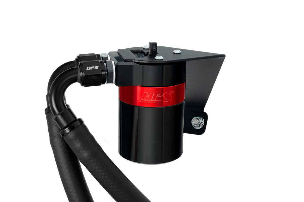 HPS Performance Aluminum Oil Catch Can Kit Black w/ Red Accent 2022 - 2025 BRZ / 2022 - 2025 GR86 - 860 - 026 - Subimods.com