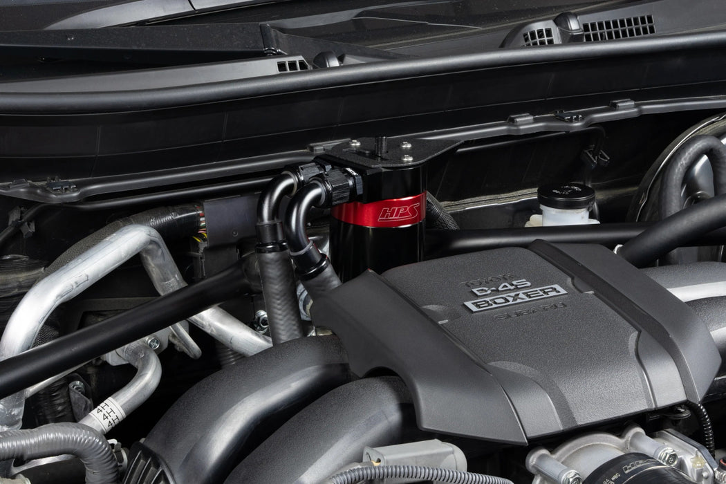 HPS Performance Aluminum Oil Catch Can Kit Black w/ Red Accent 2022 - 2025 BRZ / 2022 - 2025 GR86 - 860 - 026 - Subimods.com